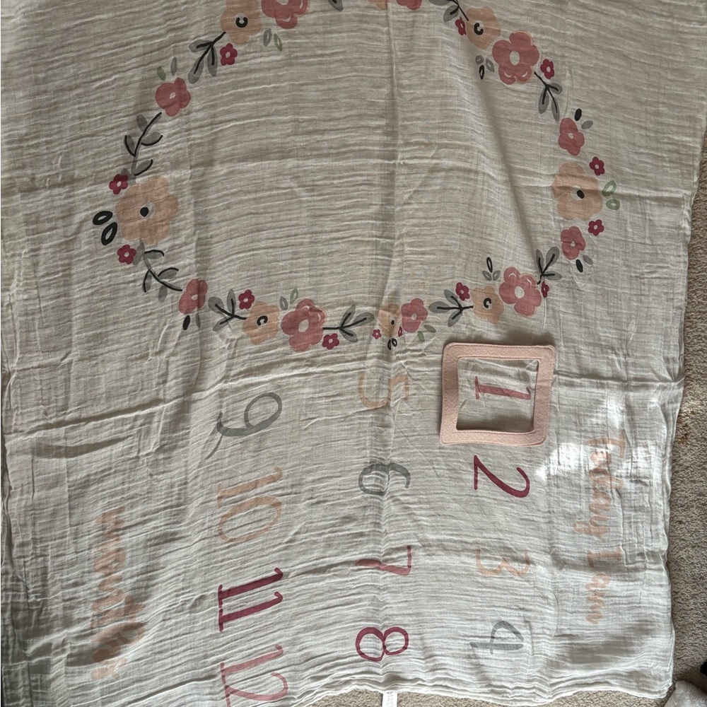 Floral Milestone Blanket for Babies